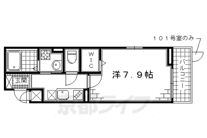 京都府京都市伏見区桃山町丹後の賃貸アパートの間取り