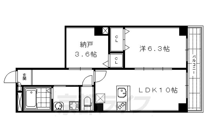 QUINTO五条烏丸の間取り