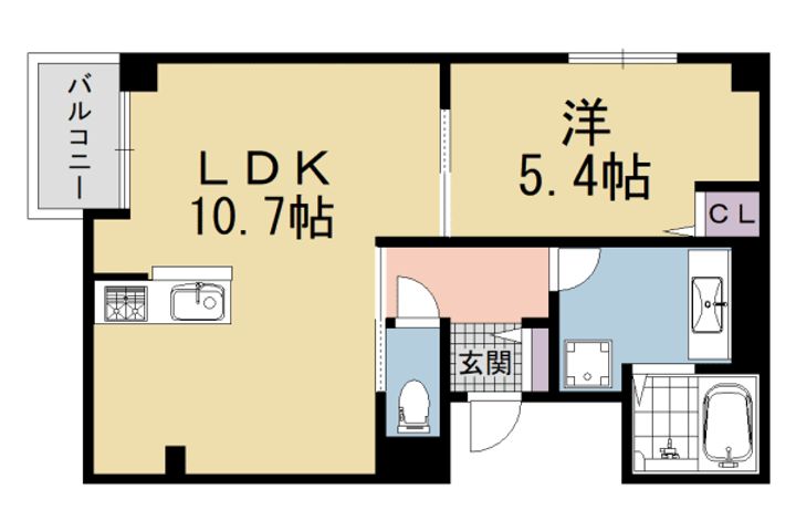 京都府京都市下京区堅田町の賃貸マンションの間取り