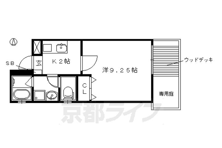 京都府京都市北区小山下総町の賃貸マンションの間取り