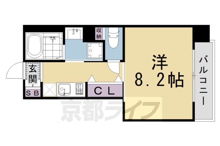 京都府京都市南区東九条西明田町(マンション)の賃貸物件の間取り