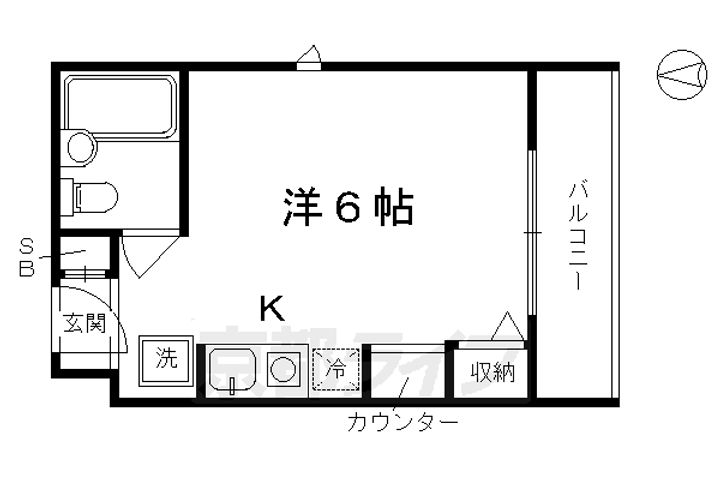 京都府京都市南区東九条河西町の賃貸アパートの間取り