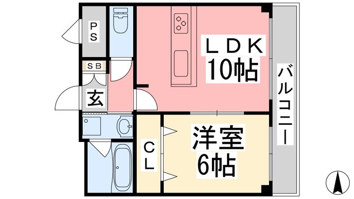 パークハイツ道後101の間取り