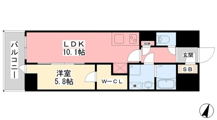 ルミナス勝山東602の間取り