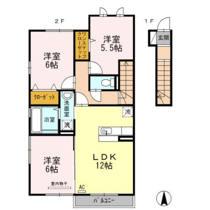 エイトサザンコート B棟の間取り