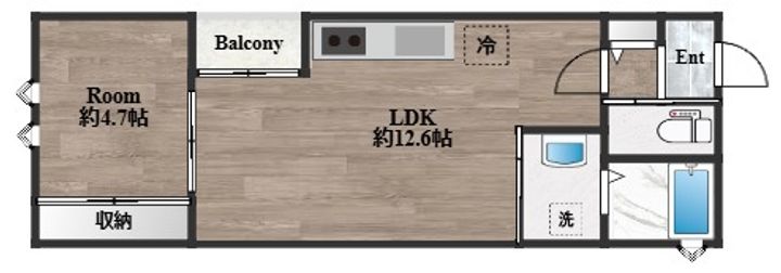 CHARME LACINE101号室の間取り