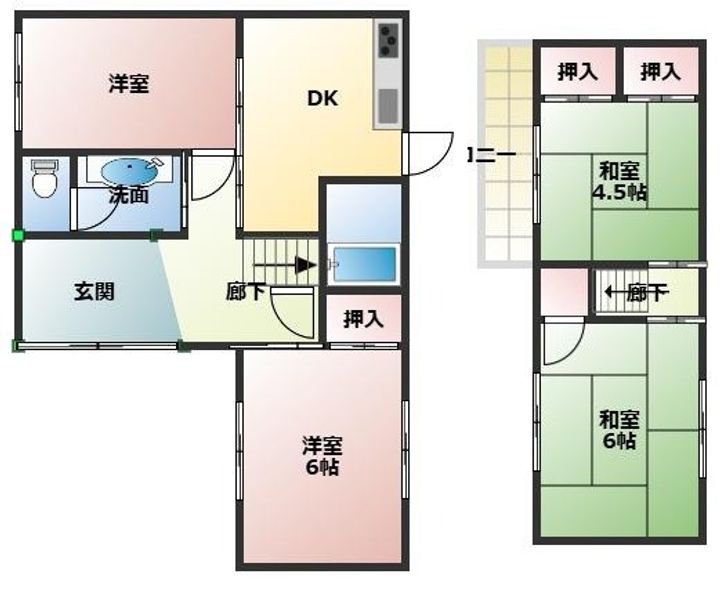 大阪府羽曳野市南恵我之荘6丁目(一戸建)の賃貸物件の間取り