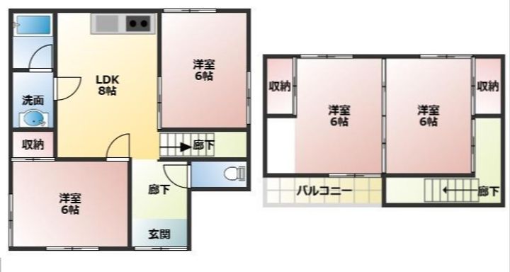 奈良県北葛城郡上牧町米山台3丁目(一戸建)の賃貸物件の間取り