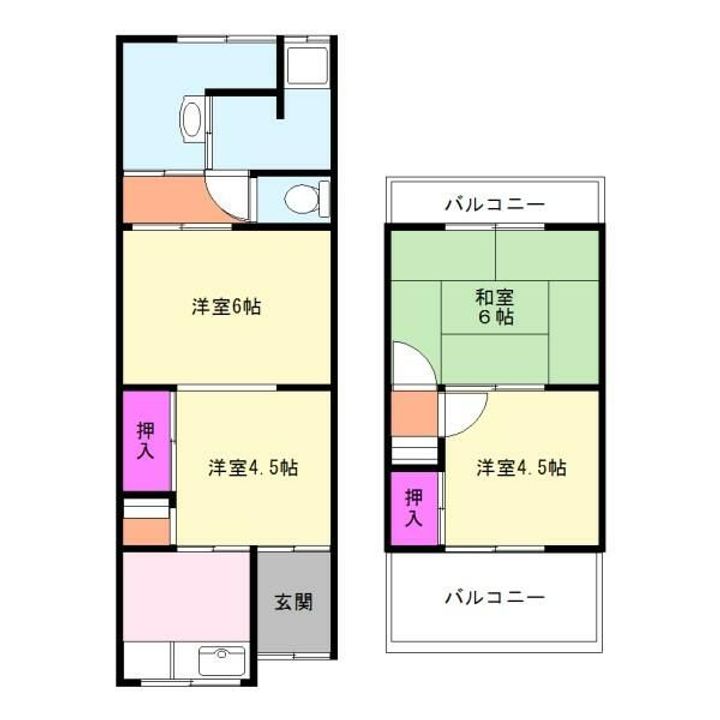 大阪府高石市加茂1丁目(一戸建)の賃貸物件の間取り