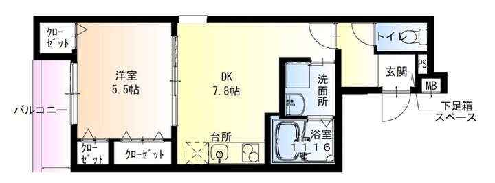 フジパレス高石千代田Ⅱ番館の間取り