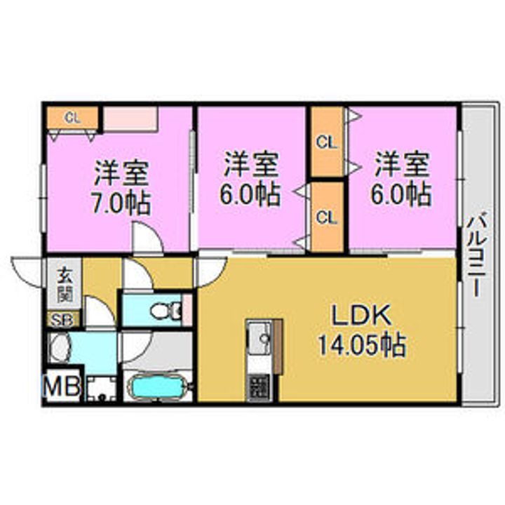 大阪府高石市東羽衣3丁目(マンション)の賃貸物件の間取り