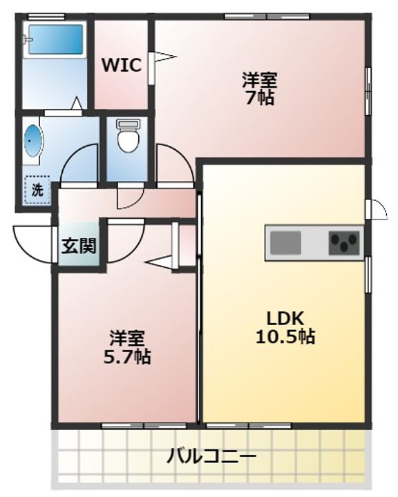 大阪府堺市中区伏尾(アパート)の賃貸物件の間取り