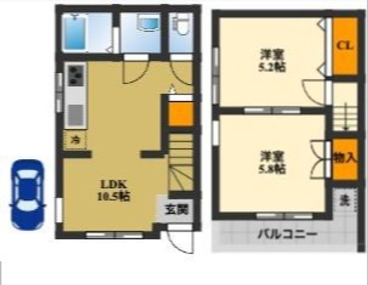 大阪府高石市綾園3丁目(一戸建)の賃貸物件の間取り
