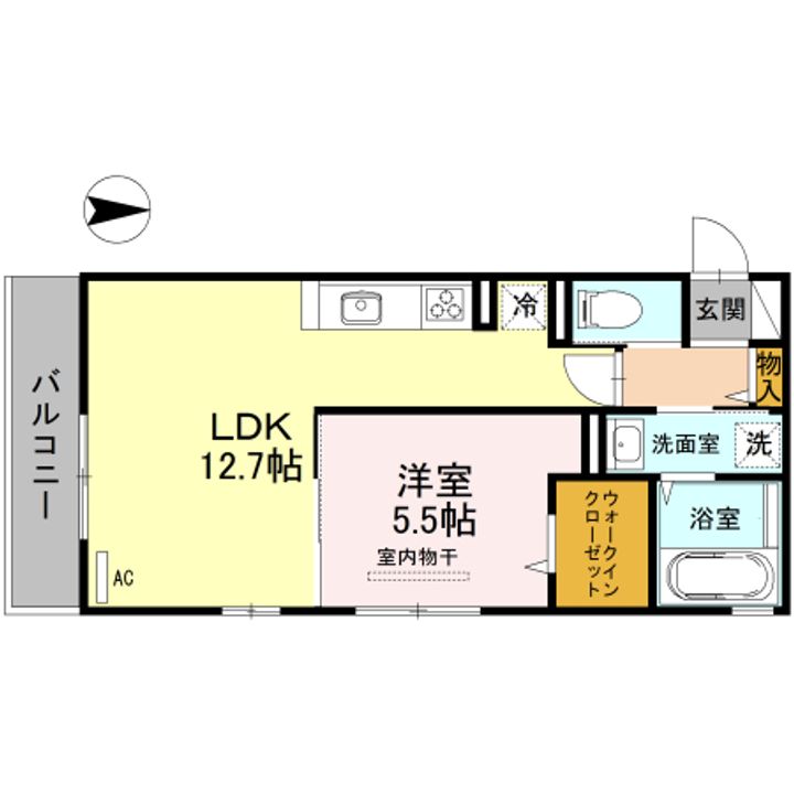 大阪府堺市中区深井沢町(アパート)の賃貸物件の間取り