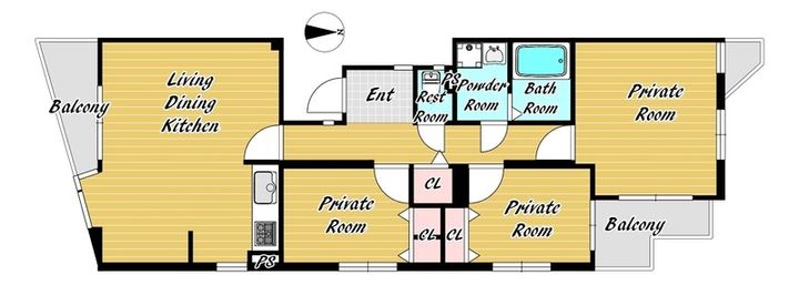 御影大蔵マンションの間取り