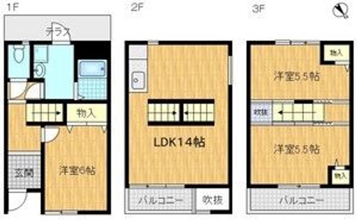 クレスト甲東園A棟の間取り