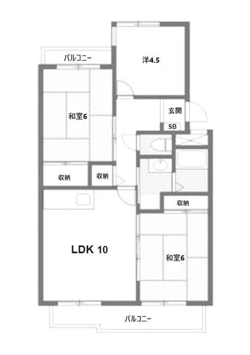 猪名寺ハイツの間取り