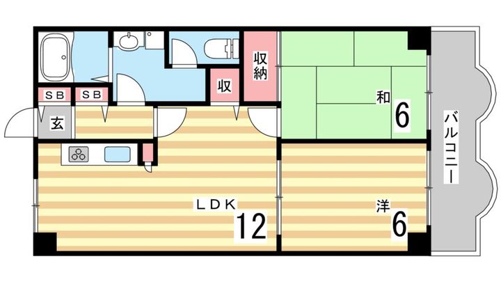 フォルチューナ芦屋の間取り