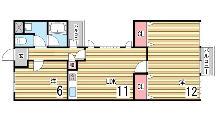 サンヒルズ芦屋1の間取り