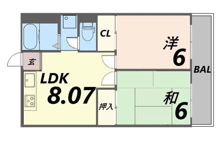 市隆ハイツ塚口の間取り