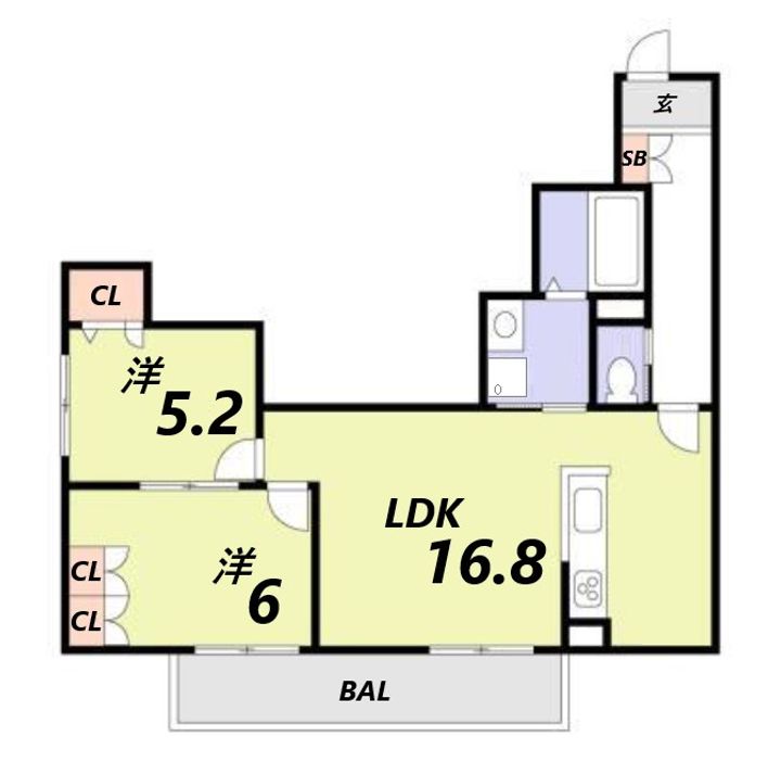 (仮称)尼崎市大庄中通1丁目賃貸住宅 新築工事の間取り