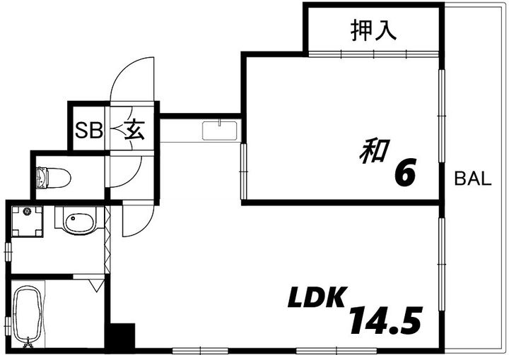 スカイハイツ潮江の間取り
