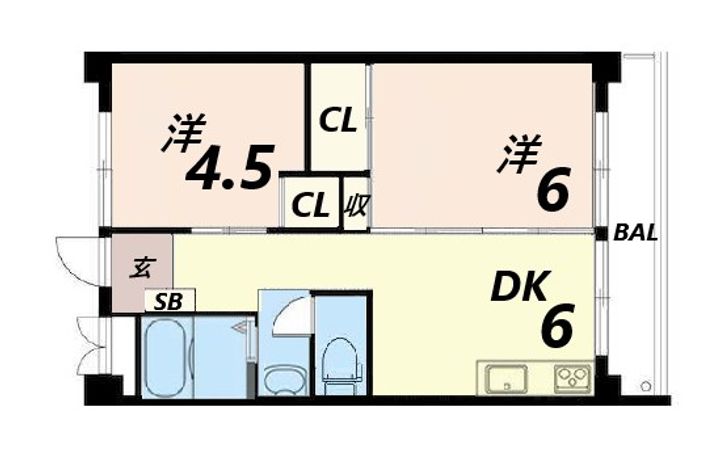 ビレッジハウス南清水タワー1号棟の間取り