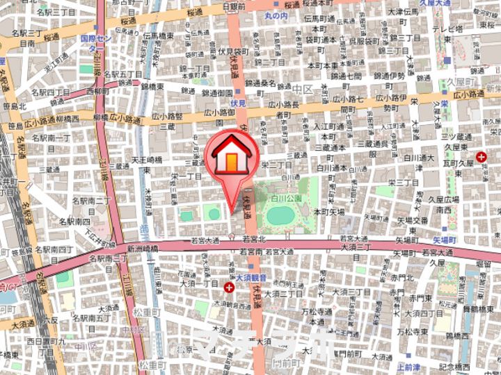 エムズハウス栄の地図