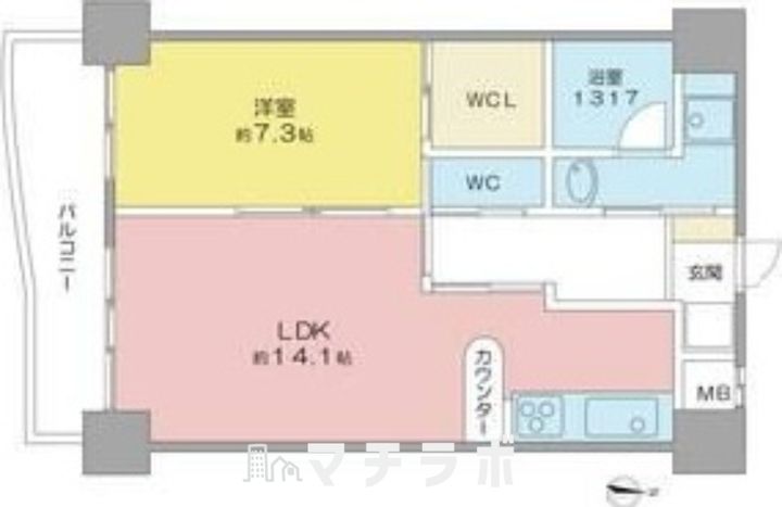 愛知県名古屋市中川区八熊1丁目(マンション)の賃貸物件の間取り