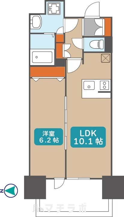 プレサンス丸の内リラティ1101号室の間取り