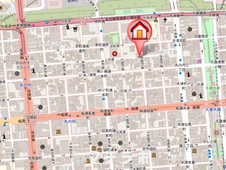 愛知県名古屋市中区丸の内3丁目(マンション)の賃貸物件1106の地図