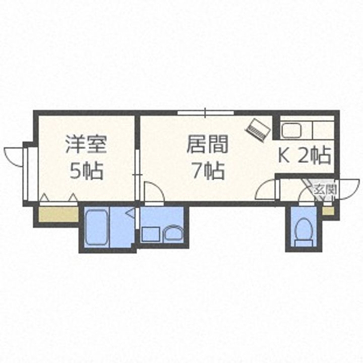 北海道札幌市東区北三十四条東6丁目(アパート)の賃貸物件201の間取り