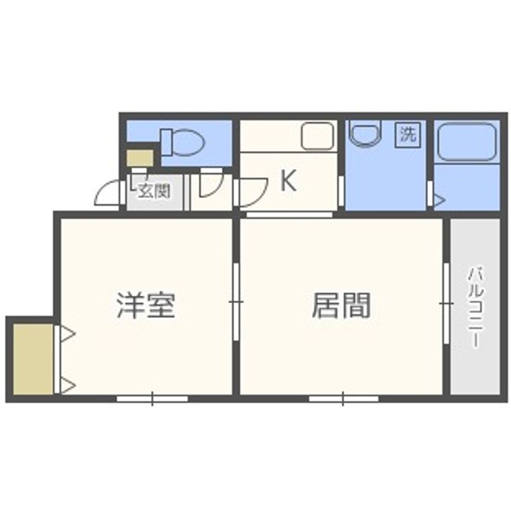 北海道札幌市西区山の手七条8丁目(アパート)の賃貸物件203の間取り
