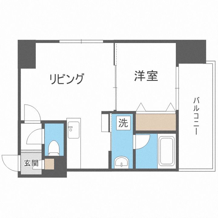 北海道札幌市中央区南一条西17丁目(マンション)の賃貸物件1407の間取り