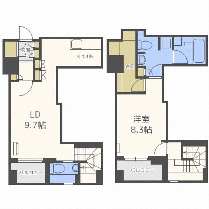 北海道札幌市中央区大通西6丁目(マンション)の賃貸物件1307の間取り