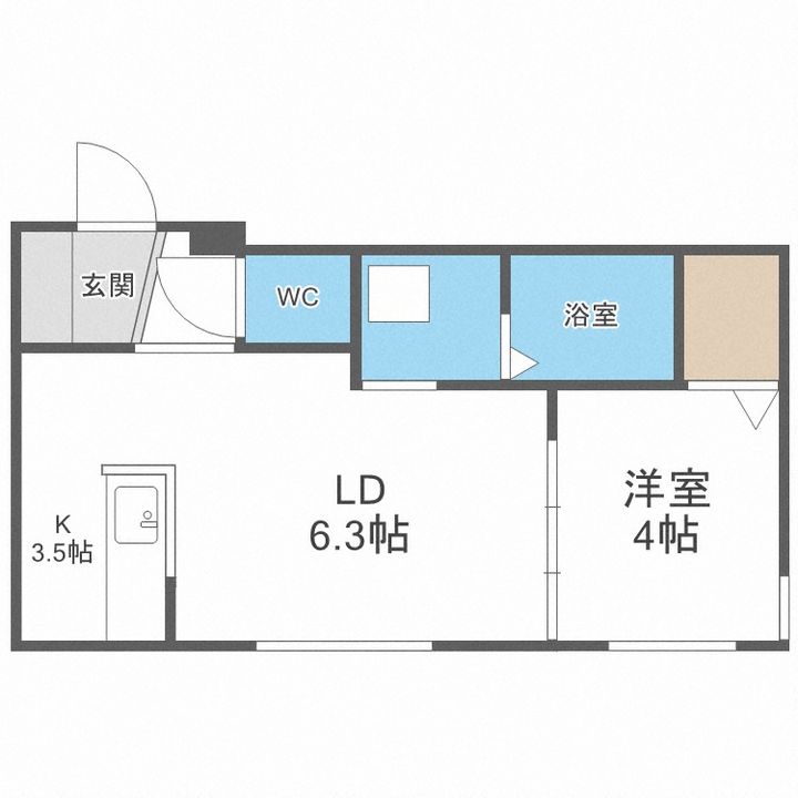 北海道札幌市中央区南十条西1丁目(マンション)の賃貸物件の間取り