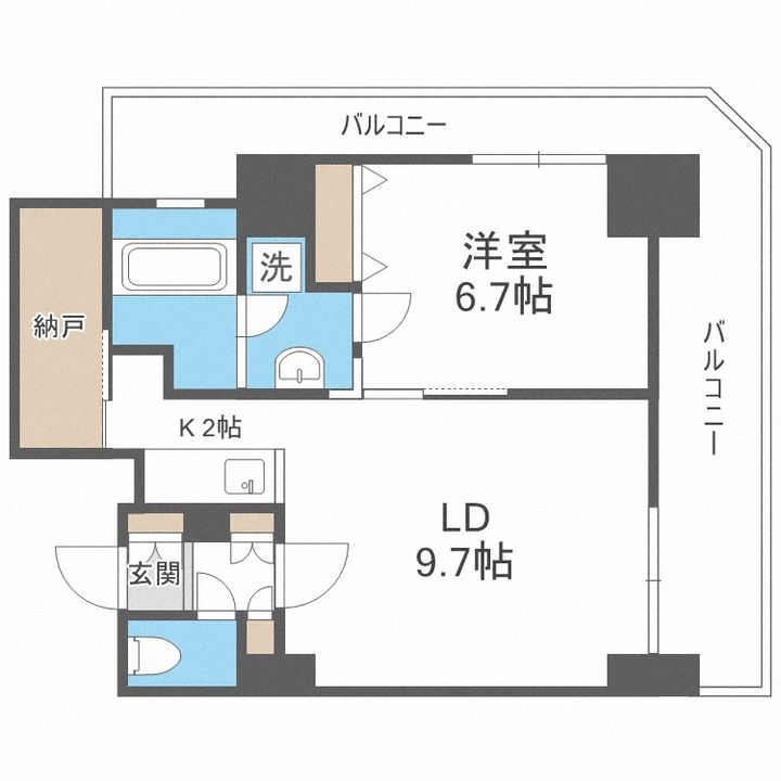 北海道札幌市中央区南三条東2丁目(マンション)の賃貸物件2701の間取り