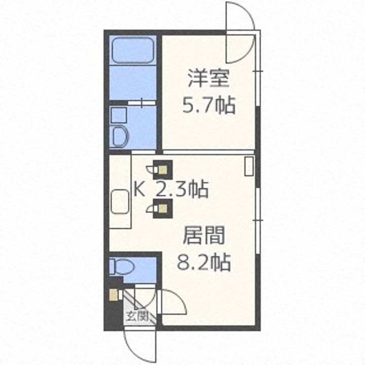 北海道札幌市西区二十四軒四条4丁目(マンション)の賃貸物件306の間取り