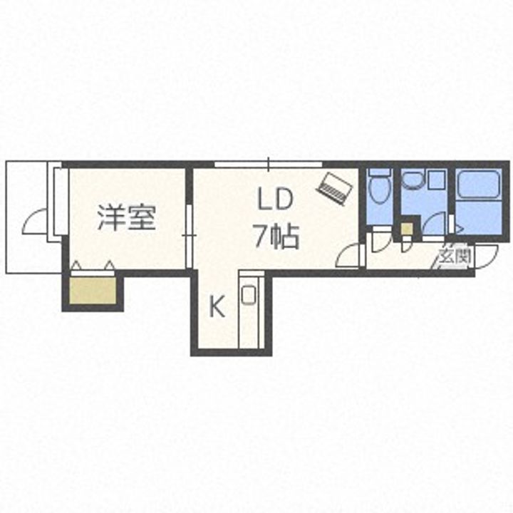 北海道札幌市清田区清田二条1丁目(アパート)の賃貸物件101の間取り