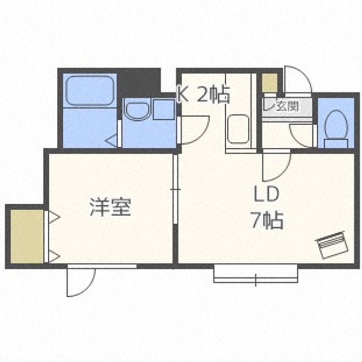 北海道札幌市清田区清田二条1丁目(アパート)の賃貸物件103の間取り