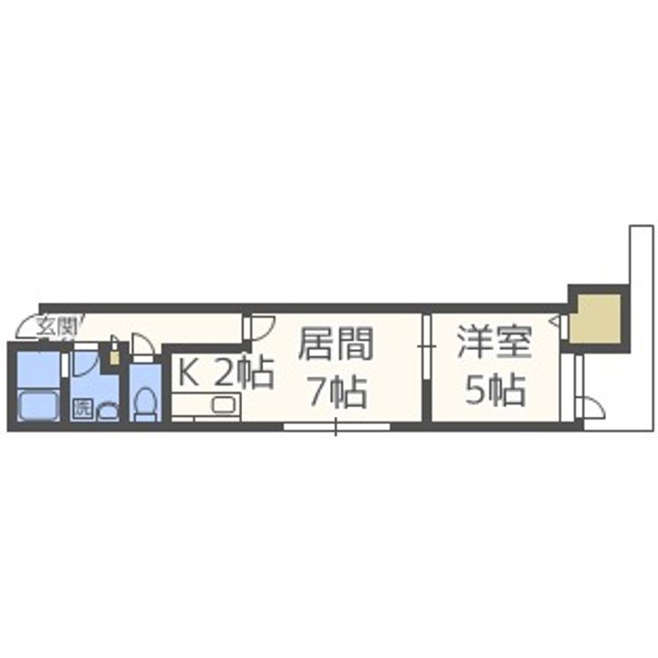 北海道札幌市手稲区西宮の沢二条3丁目(アパート)の賃貸物件201の間取り