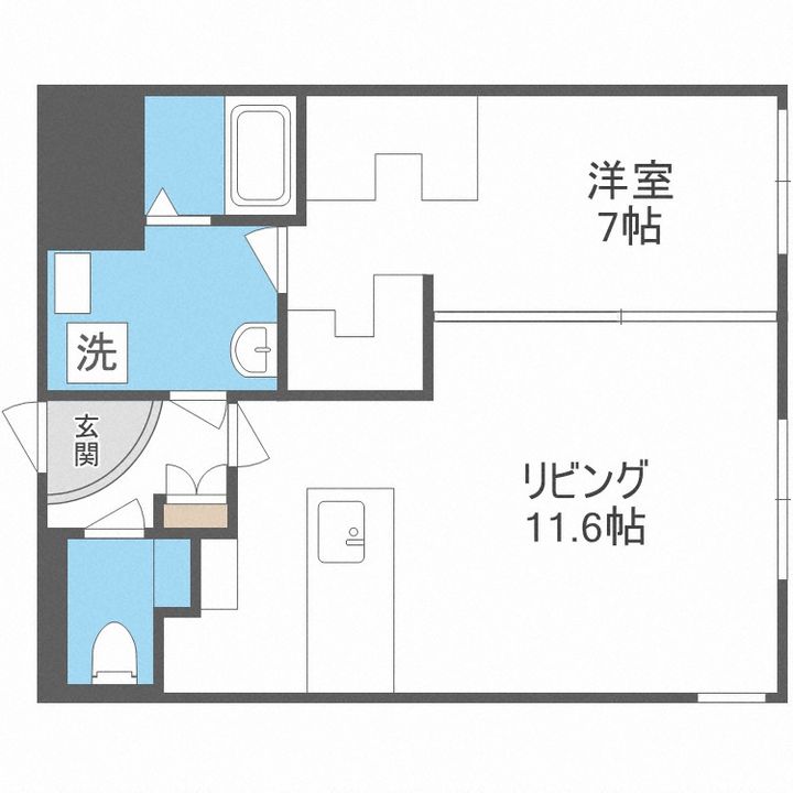 北海道札幌市豊平区月寒中央通9丁目(マンション)の賃貸物件402の間取り