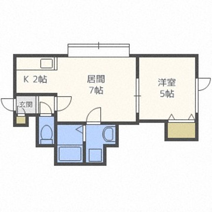 北海道札幌市東区北二十七条東6丁目(アパート)の賃貸物件106の間取り