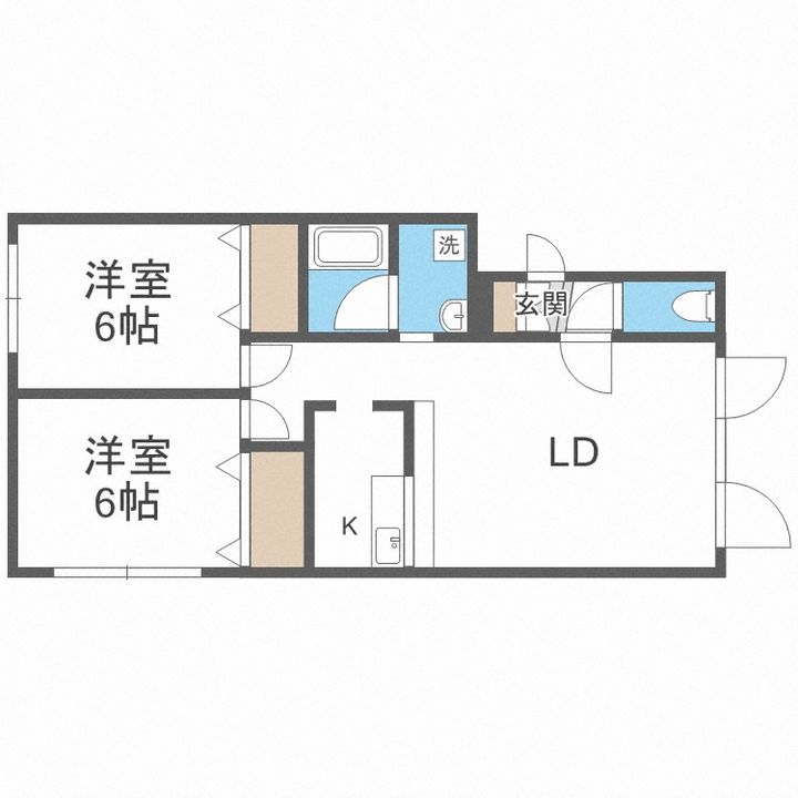 北海道札幌市手稲区新発寒五条4丁目(アパート)の賃貸物件201の間取り
