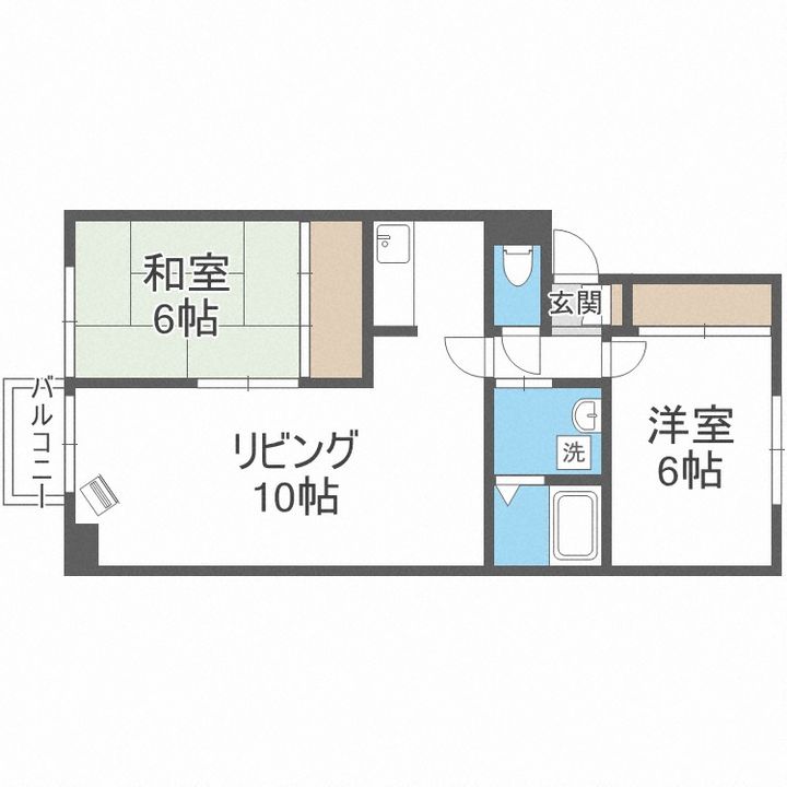 北海道札幌市白石区菊水元町四条2丁目(アパート)の賃貸物件203の間取り