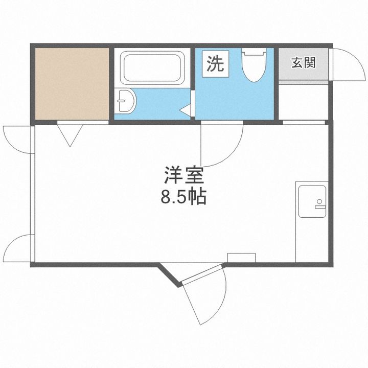 北海道札幌市白石区南郷通7丁目南(アパート)の賃貸物件201の間取り