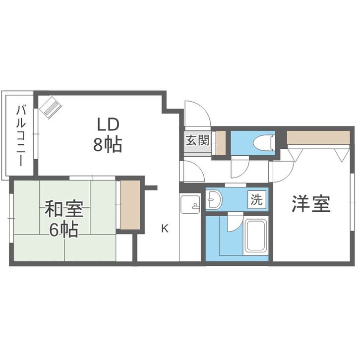 北海道札幌市白石区北郷二条5丁目(マンション)の賃貸物件403の間取り