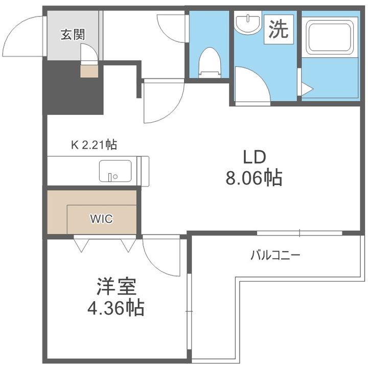 北海道札幌市中央区南十四条西13丁目(マンション)の賃貸物件102の間取り