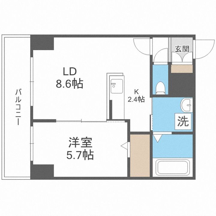 北海道札幌市中央区北四条西12丁目(マンション)の賃貸物件603の間取り