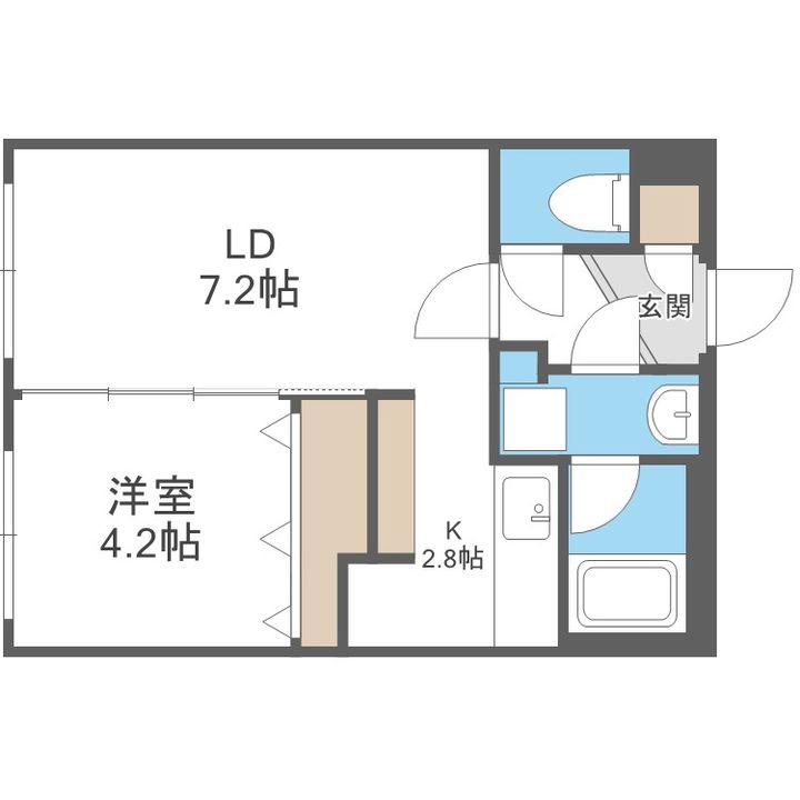 北海道札幌市手稲区曙一条1丁目(マンション)の賃貸物件302の間取り